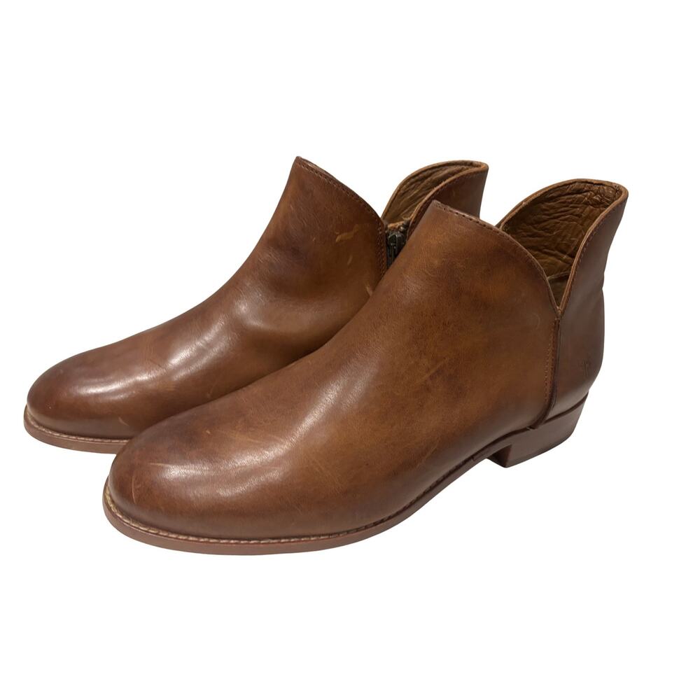 Frye Melissa Shootie Ankle Boots Womens 11B Brown Leather Side Zip